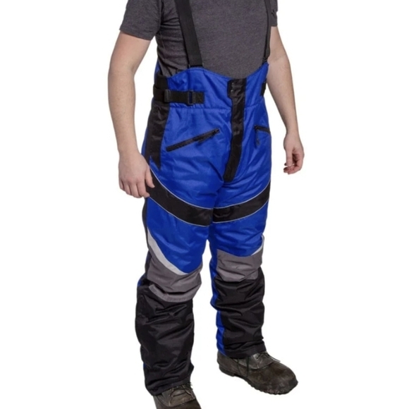 Mossi men's size 2X Large blue & black insulated warm bib snow pants EUC - Picture 3 of 13